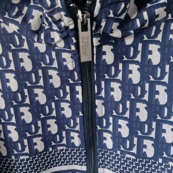 Dior Boutique Blue Monogram Hooded Windbreaker Jacket Men's Size XXL - Picture 5 of 11